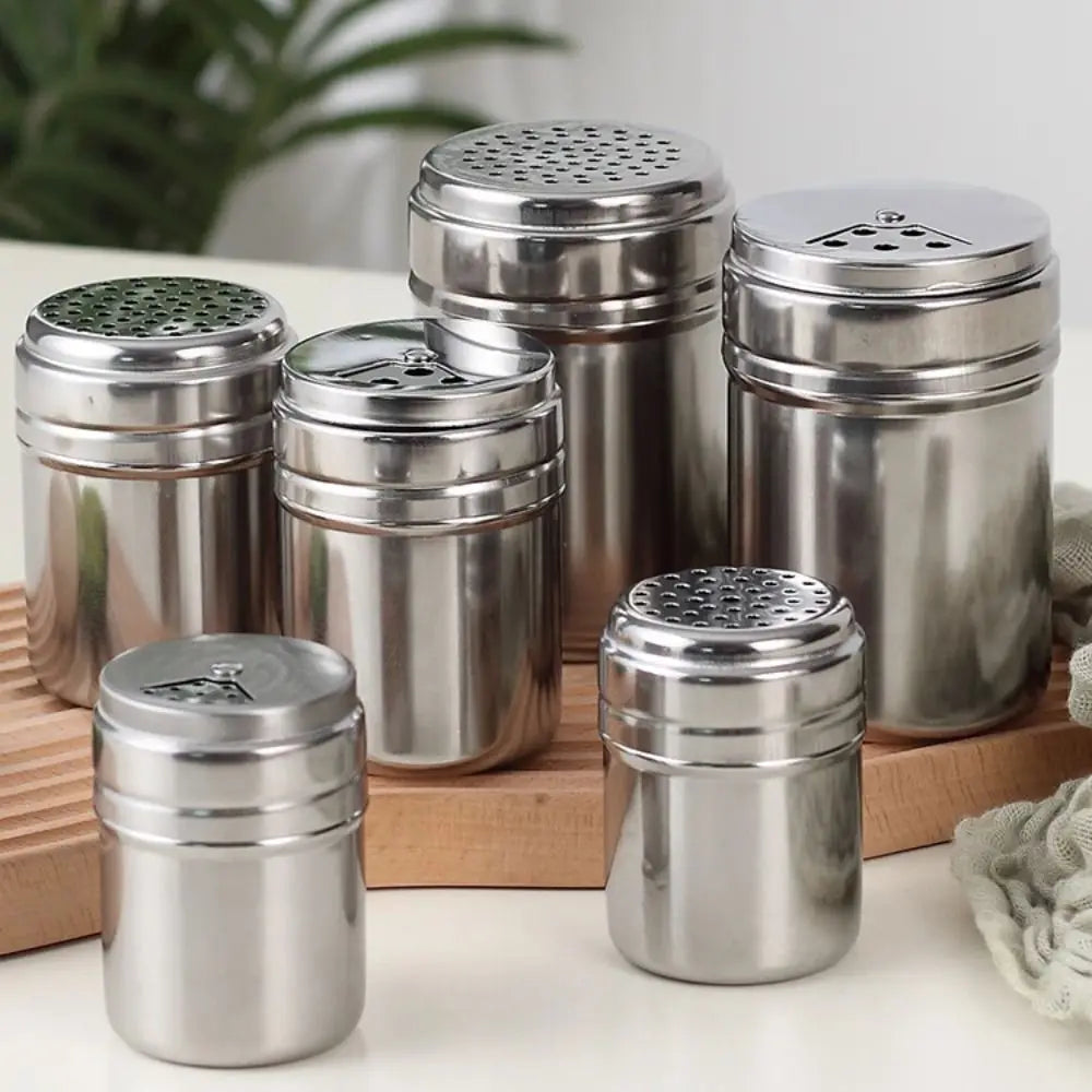Stainless Steel Seasoning Jar With Rotating Spice Cover
