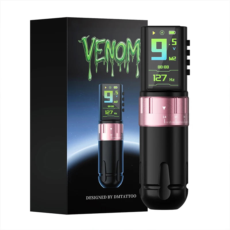 DM Venom Wireless Tattoo Machine With Adjustable Stroke And Battery