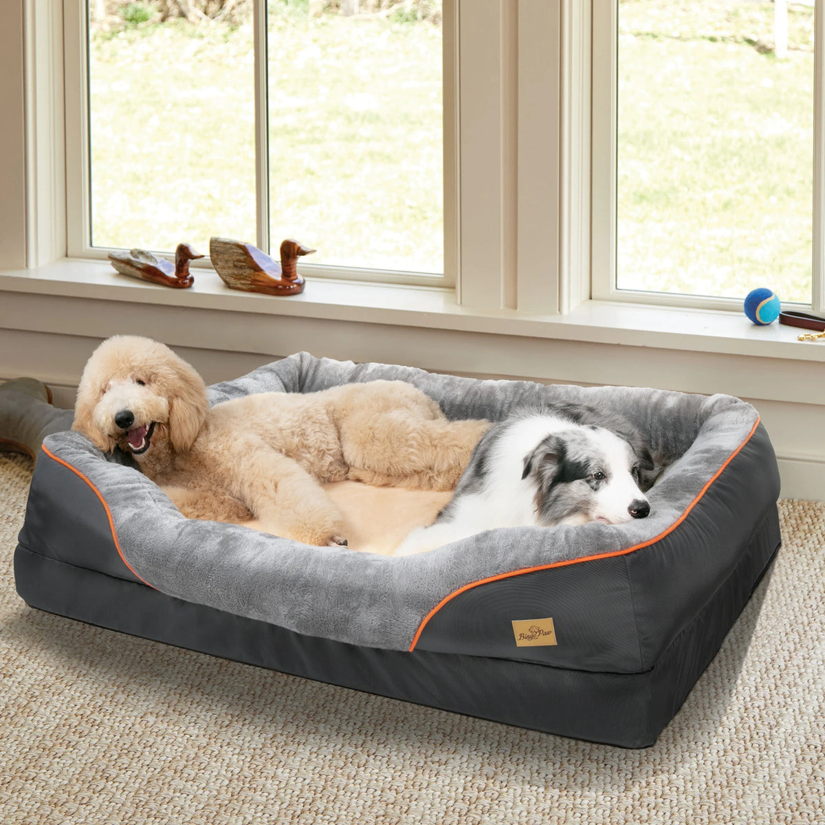 Bingopaw Large Soft Anti Allergy Fleece Dog Bed With Washable Cover