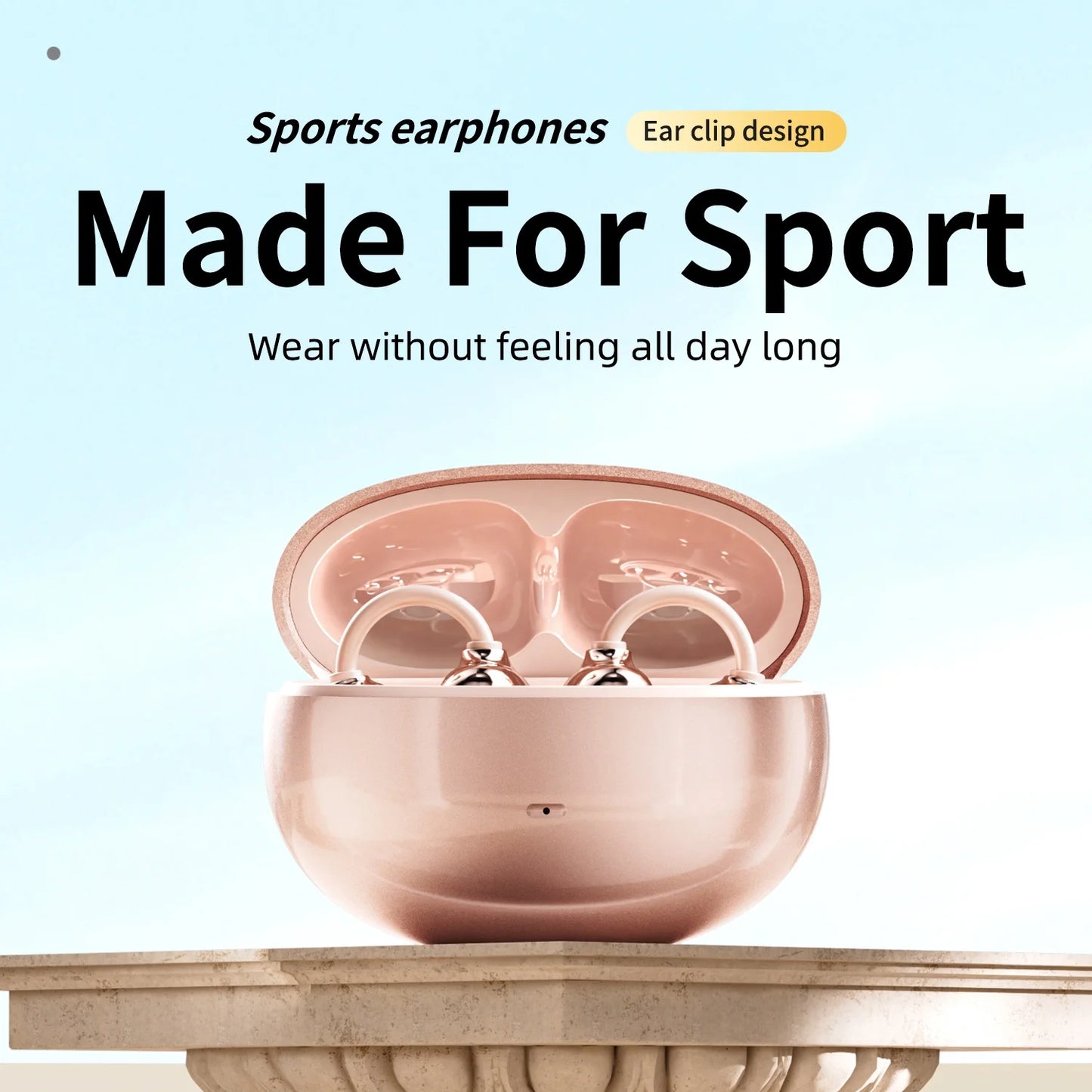 Open Ear Clip Headphones, Wireless Bluetooth 6.0 Headphones, Built-in Microphone and Ear Hook, Comfortable to Wear, High Fidelity Sound Quality, Playback Time of 36 Hours, Perfect for Women's Decoration Headphones SK 50 for S