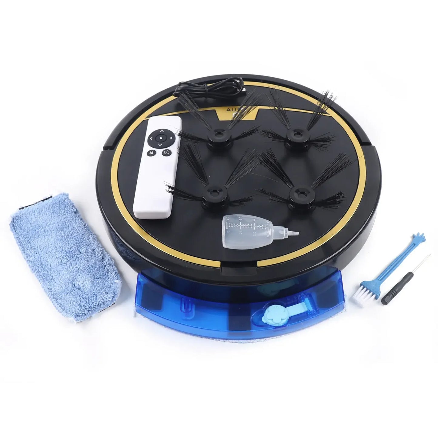 Smart Robot Mop Vacuum 3 in 1 Auto Recharge 2800Pa Wet Dry Mopping 150ML Water Tank for Hardwood Floor Carpet Cleaning