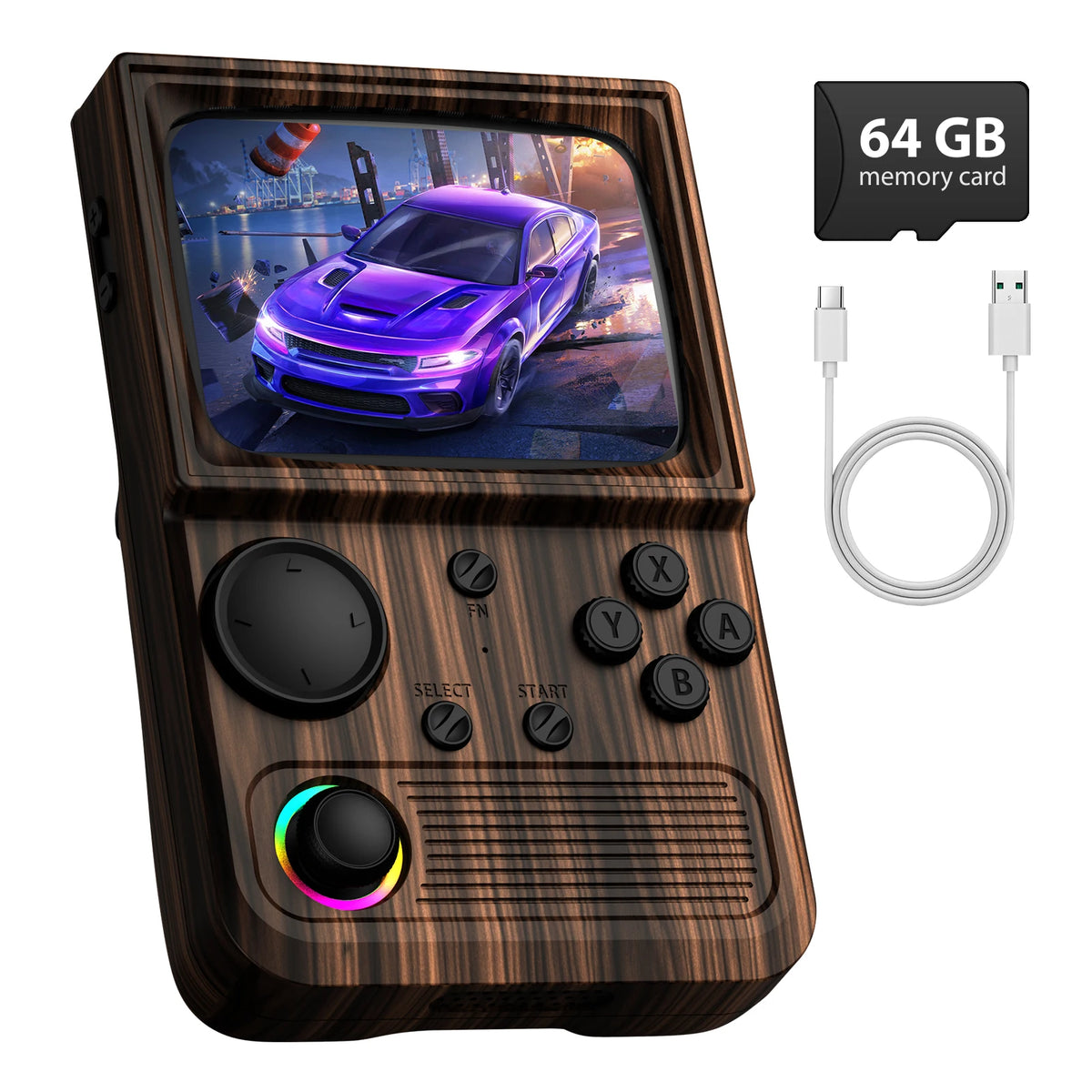 AISLPC R36T Retro Handheld Game Console, Curved Retro TV Shape, 64G 18000+ Games, Support Wifi Multiplayer, Ship from US, Gift for Kids