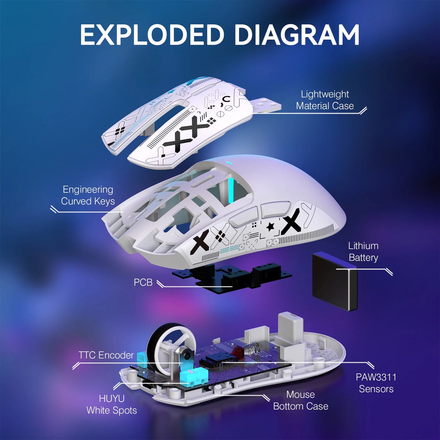 Attack Shark X11 Wireless Gaming Mouse With RGB Backlight Charging