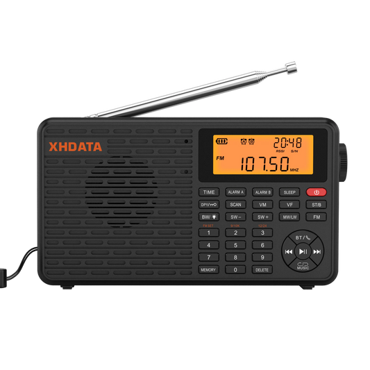 XHDATA D109 World Band Radio DSP AM FM SW LW Receiver Bluetooth TF Card MP3