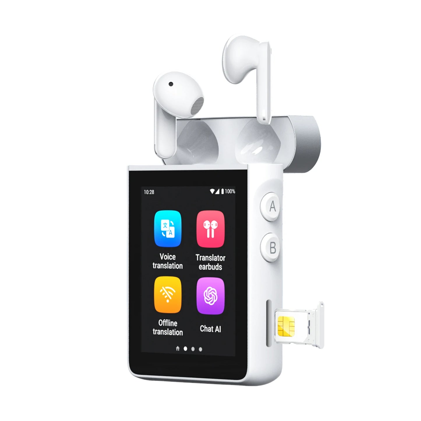 Wooask [A9] 4G+WiFi AI Translator Earbuds, Real-Time Translation Device , ChatGPT Empowered, No App Needed for Travel & Business