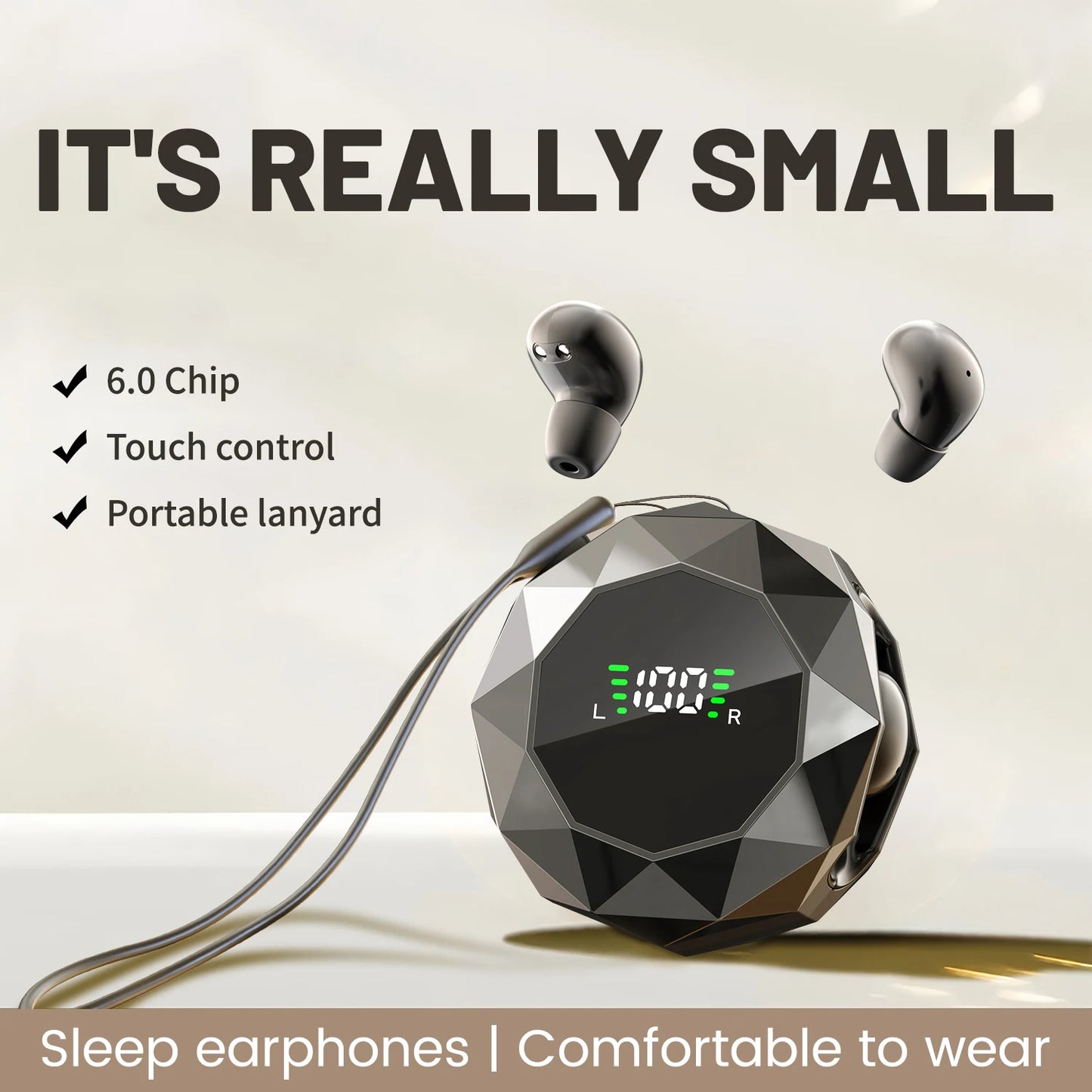 Shuke Wireless Sleep Earbuds With Active Noise Cancellation