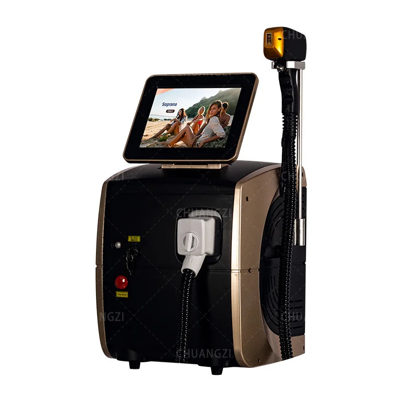 Professional 5000 Watt Diode Hair Removal Device, Ice Titanium Painless 3 Wavelength High-power Beauty Equipment