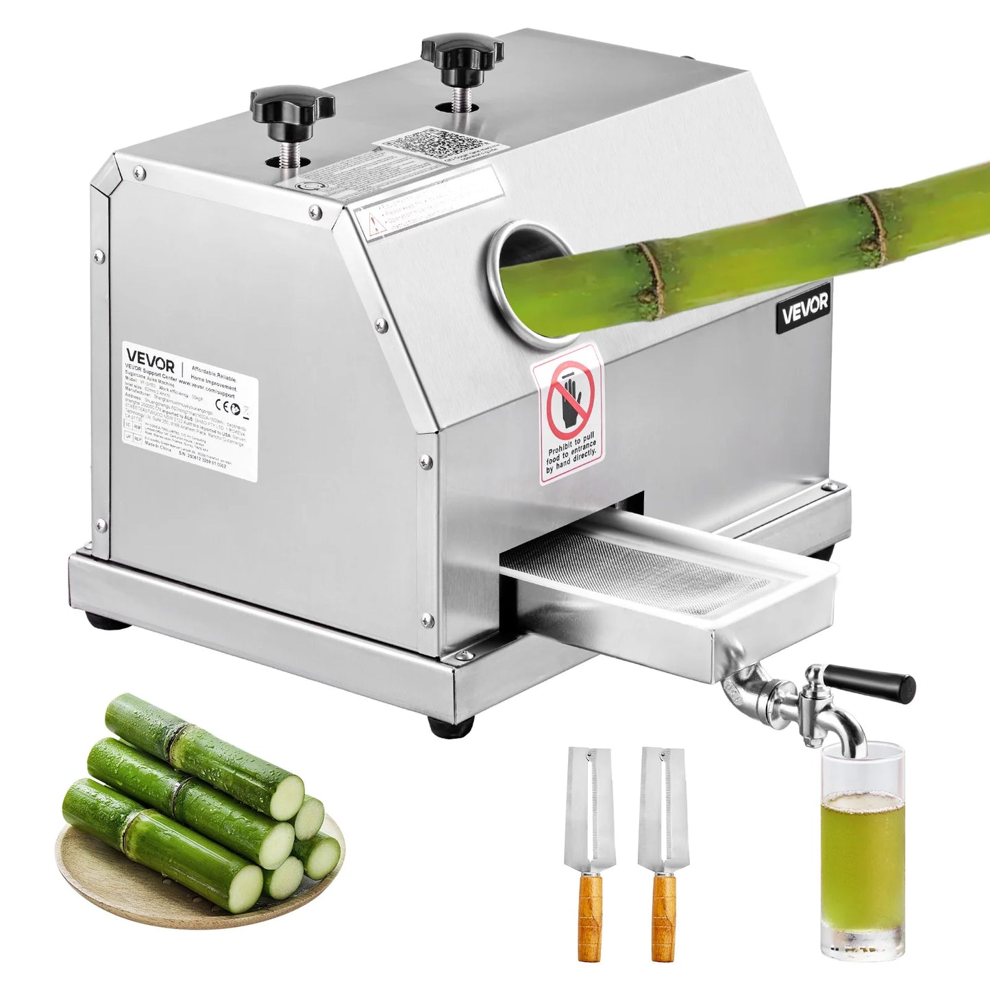 VEVOR Sugar Cane Juicer Commercial 110LBS/H With Three Rollers