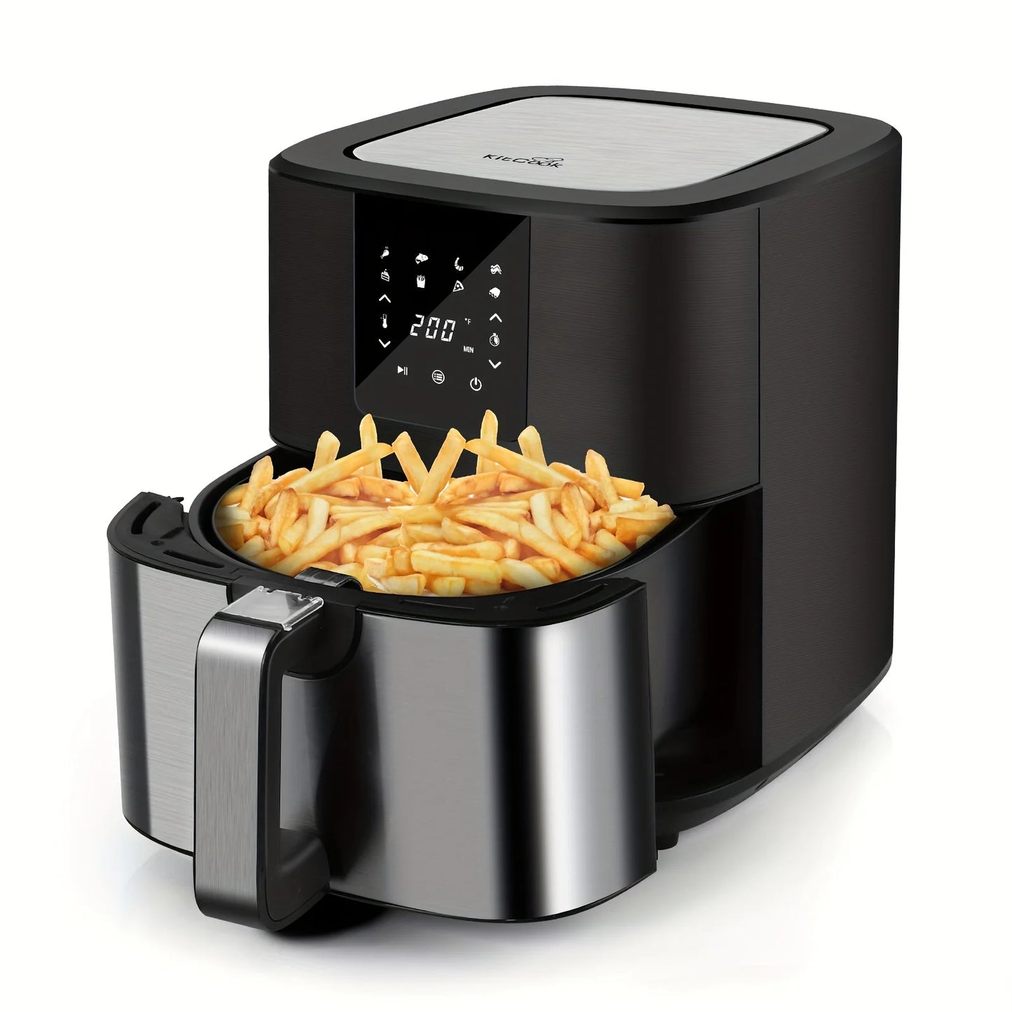 KitCook 1500W Air Fryer With 8 Presets Digital Touch Screen Temperature 100-400F
