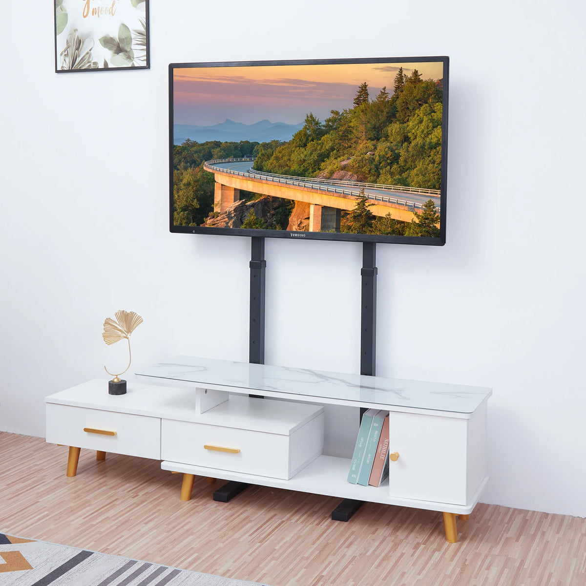 Unho Height Adjustable Freestanding Television Floor Stand