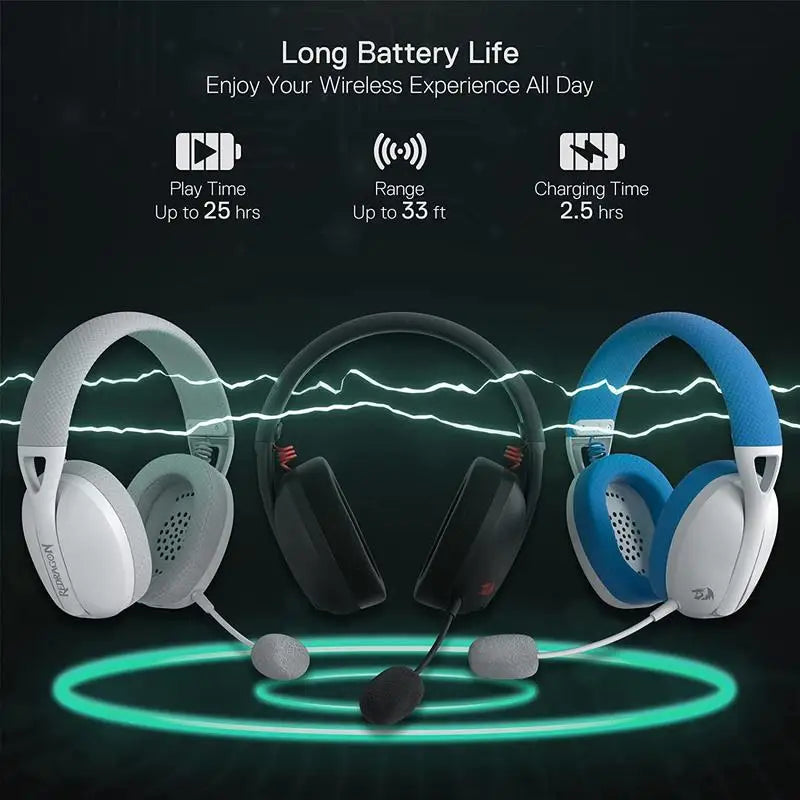 Redragon H848 Wireless Bluetooth Gaming Headset with Detachable Microphone