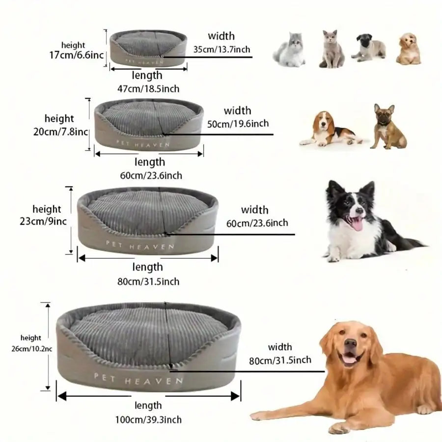 Machine Washable Plush Cotton Pet Bed For Dogs And Cats