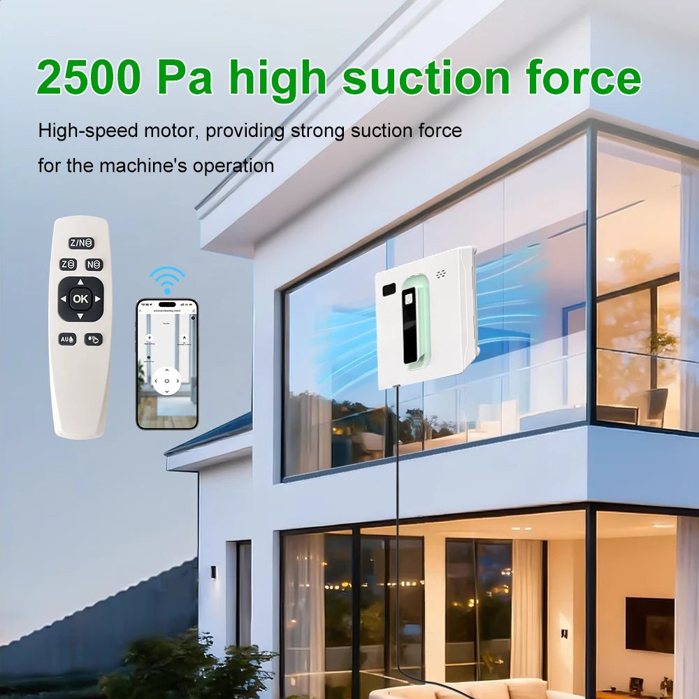 PuRuiKai Robot Electric Automatic Window Cleaning Robotic , With APP/Remote Control,With Voice Broadcast Two-way Automatic Spray