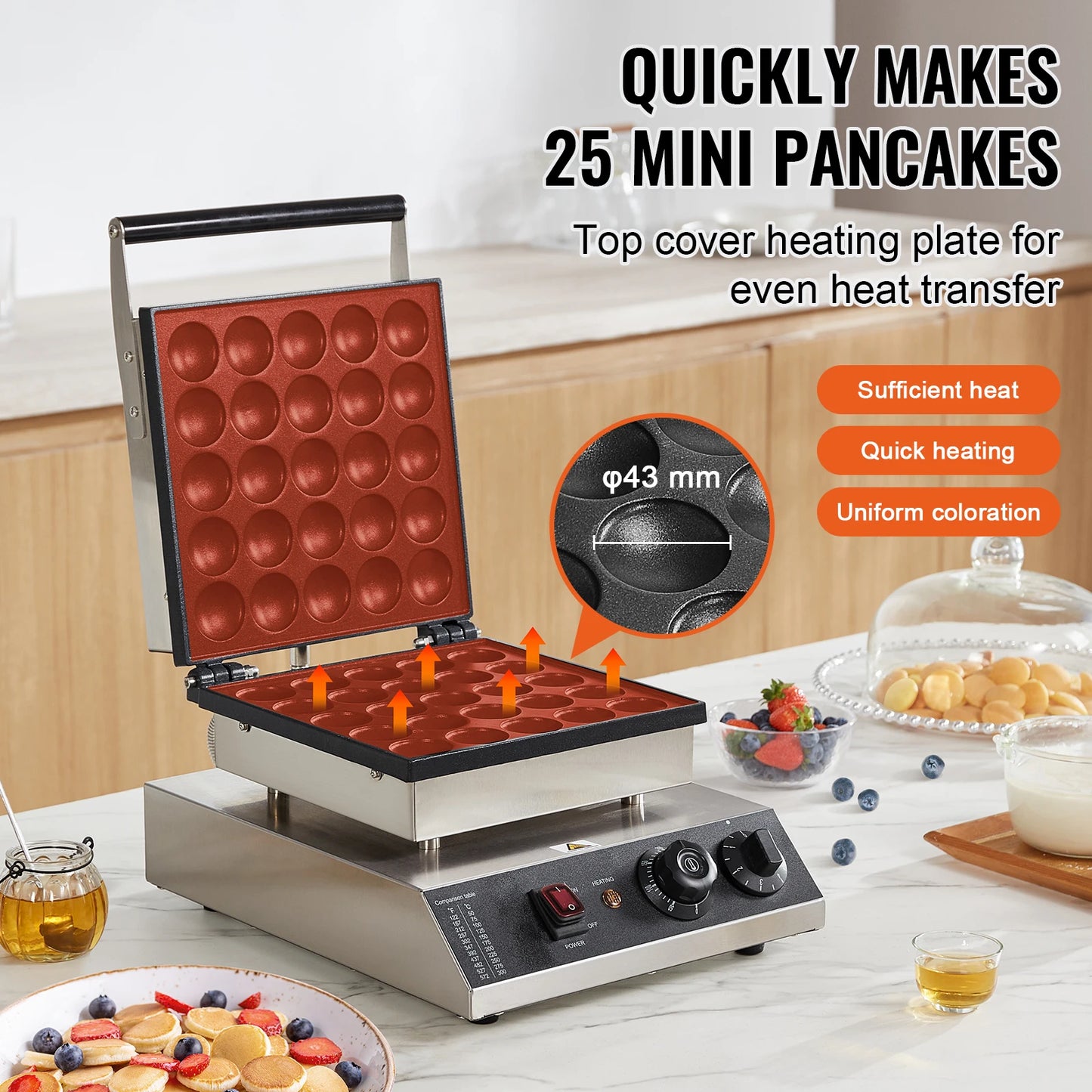 SucceBuy Electric Waffle Maker 25-Piece Mini Pancake Dorayaki Baker