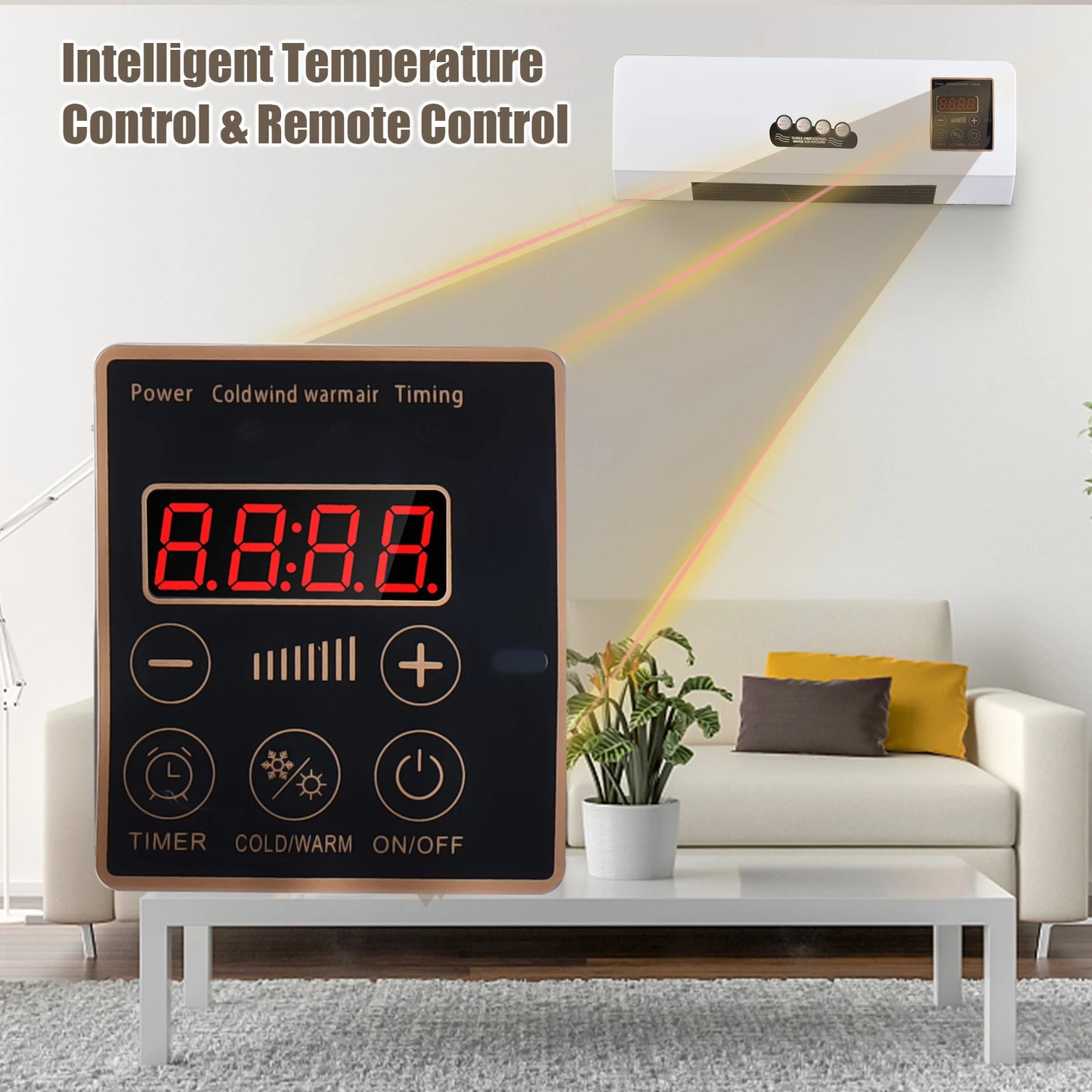 【Sale】Heater and Fan Combo 1800W 2-in-1 Timing Function Dual Use Wall Mounted Electric Fan and Space Heater with Remote Control