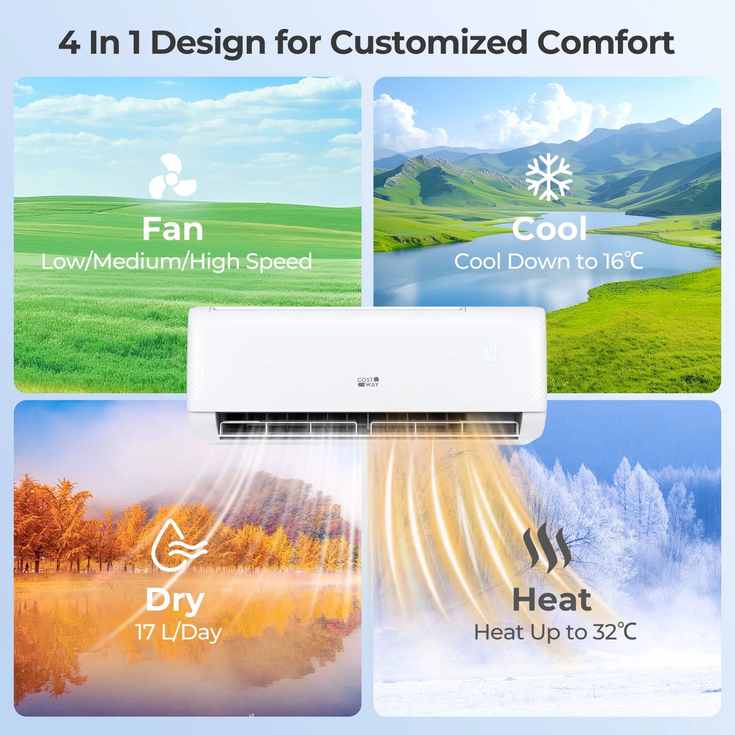 12000BTU Wifi Enabled Mini Split AC 22 SEER2115V Inverter Air Conditioner