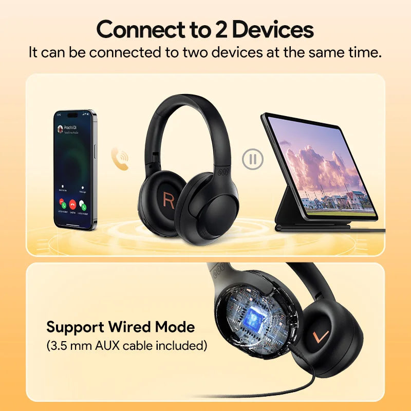 QCY H3 ANC Wireless Bluetooth Headphones With Hi Res Audio