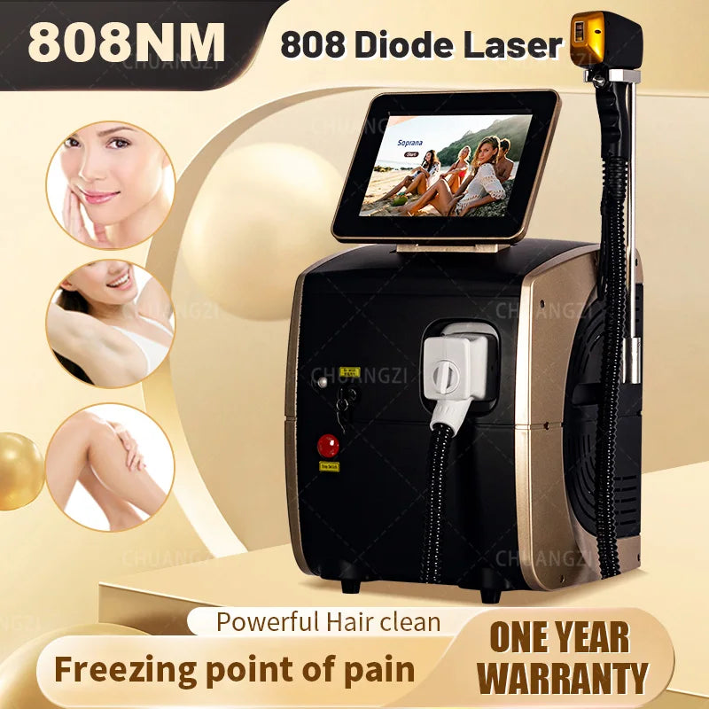 Professional 5000 Watt Diode Hair Removal Device, Ice Titanium Painless 3 Wavelength High-power Beauty Equipment