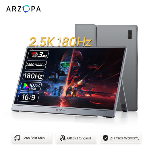 ARZOPA Portable Monitor 2.5K HDR10 IPS 180Hz for Laptop PS5
