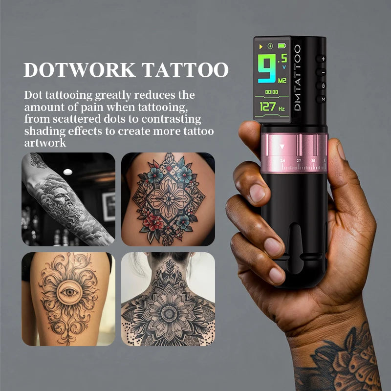 DM Venom Wireless Tattoo Machine With Adjustable Stroke And Battery
