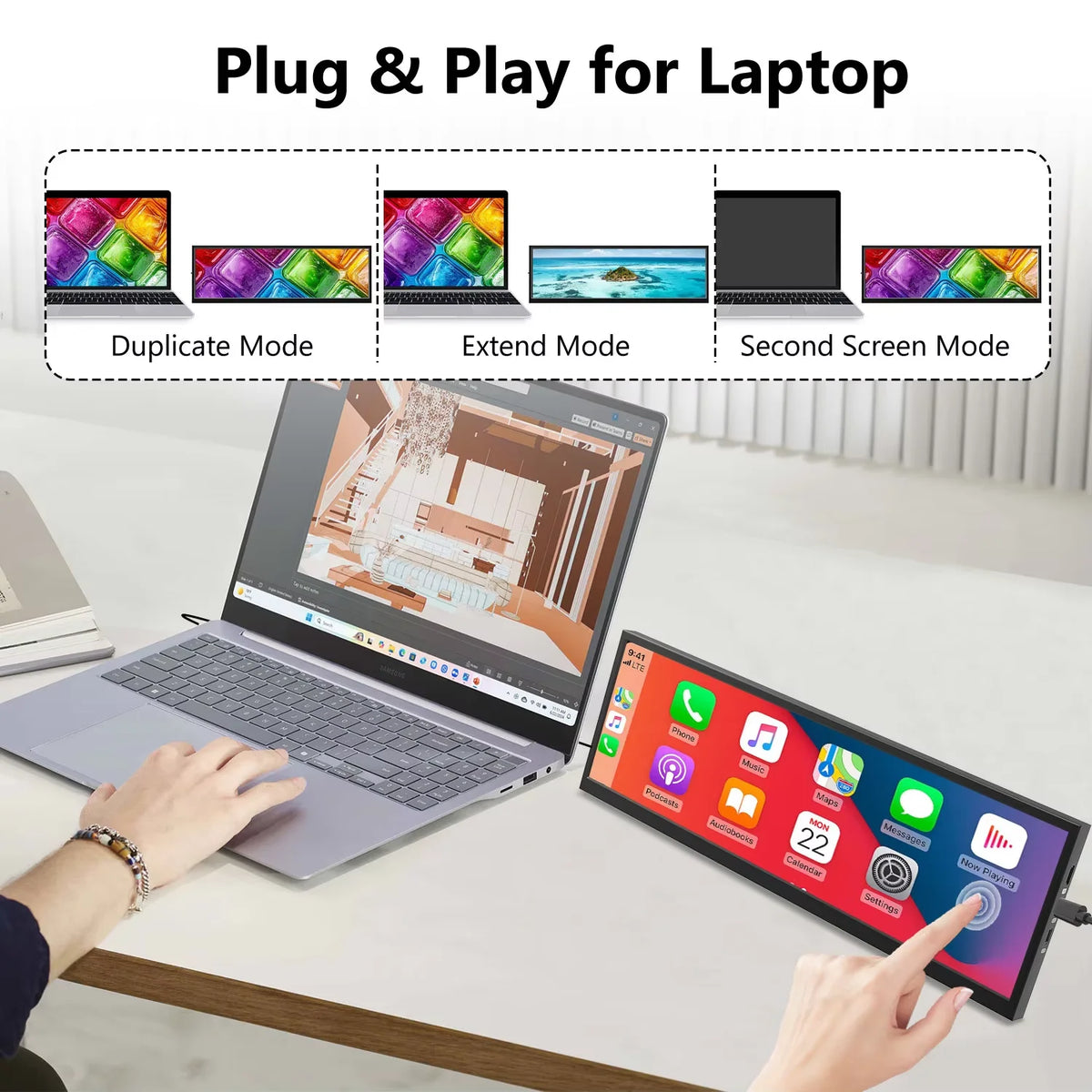 Touchscreen Stretched Bar Monitor For PC Case And Gpu Display