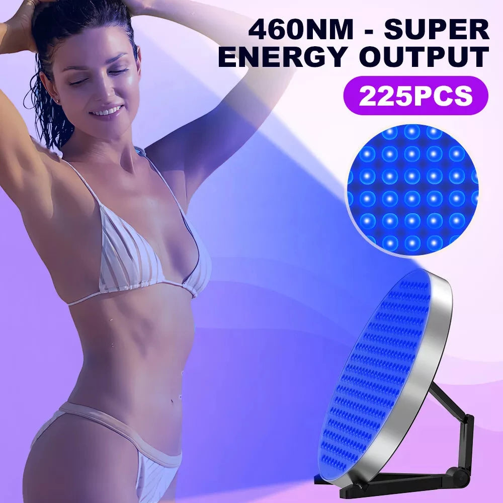 Tanning Lamp 250LEDs Blue Light Black Light Home Sunbathing with Foldable Adjustable Stand Hooks Skin Tanning Holiday Gift