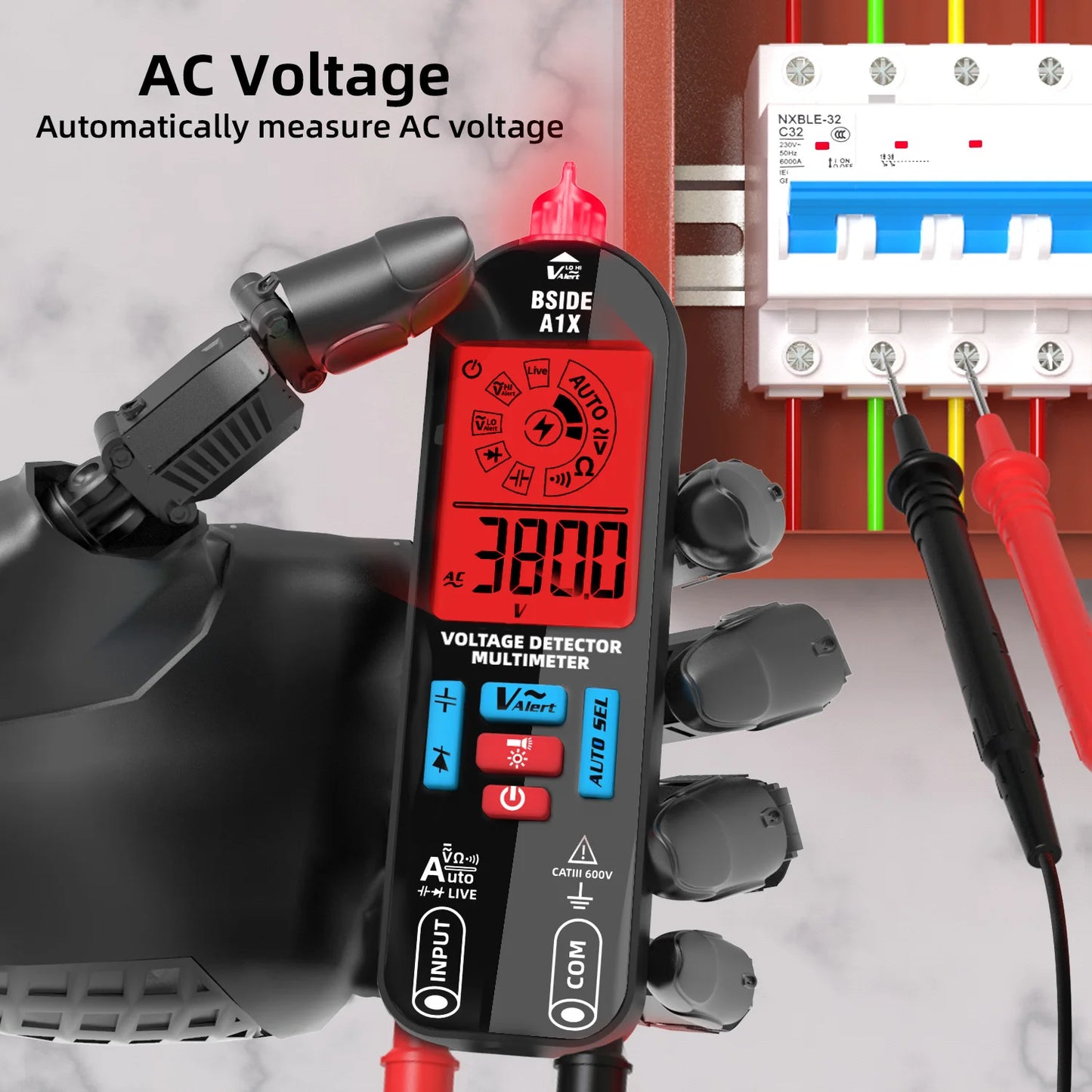 Voltage Tester Digital Voltmeter Non-Contact Electrician Pen Detector Voltmeter Ac Live Wire Test Diode Meter USB Rechargeable