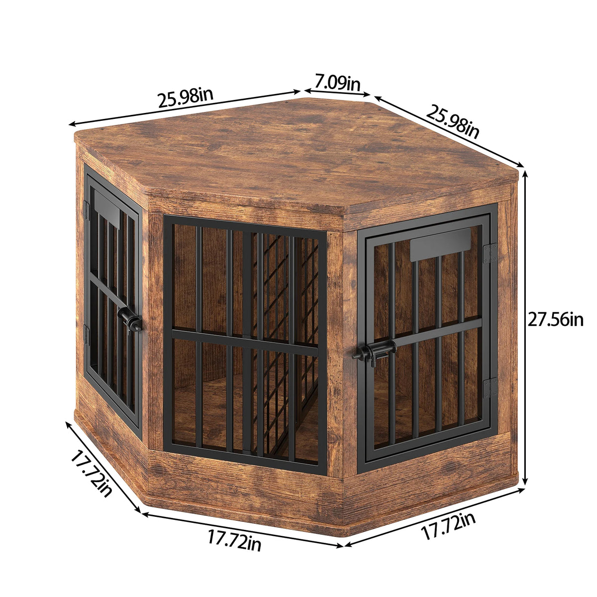 Modern Wooden Corner Dog Crate Furniture With Tabletop