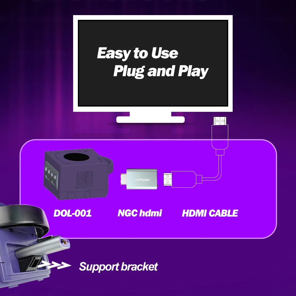 BitFunx GameCube HDMI Converter Adapter With SD Card Reader