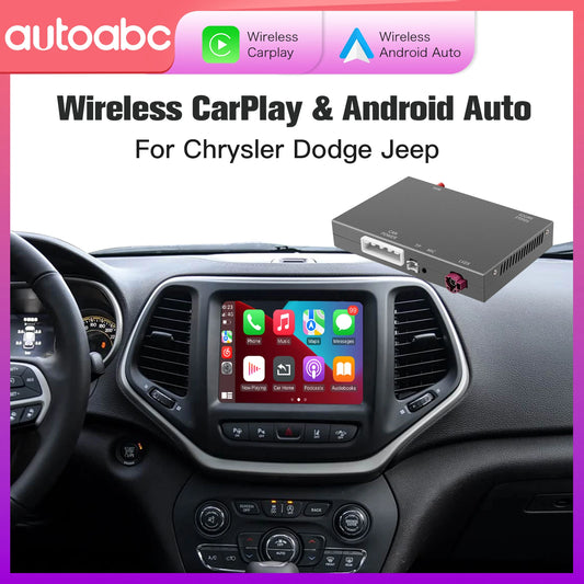 Wireless CarPlay Android Auto For Dodge Challenger Chrysler 300C Jeep 2014-2019 OEM Car Interface Upgrade MuItimedia Decoder Box
