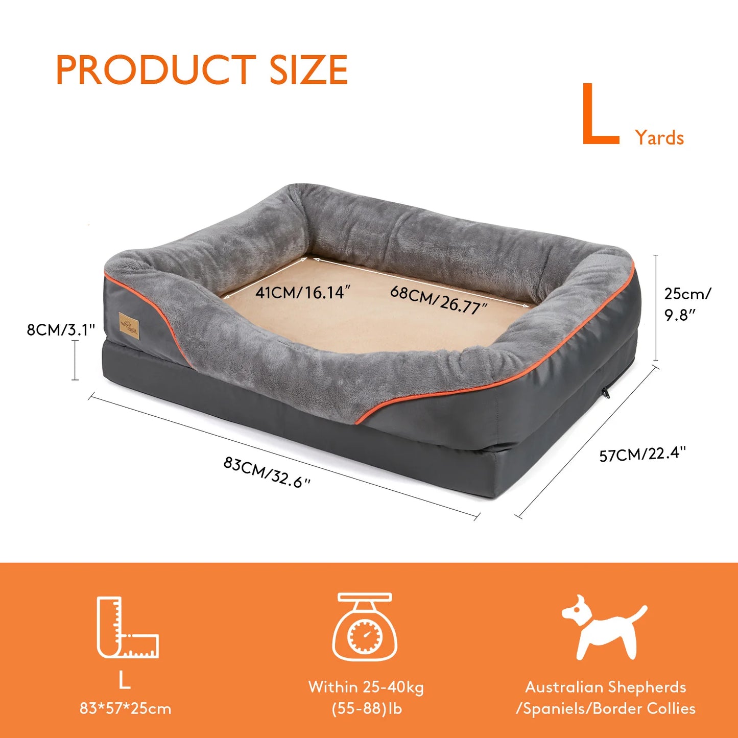Bingopaw Large Soft Anti Allergy Fleece Dog Bed With Washable Cover